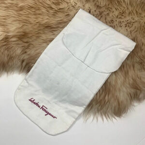Salvatore Ferragamo White Dust Bag Shoe Cover Slip Travel Case Accessory